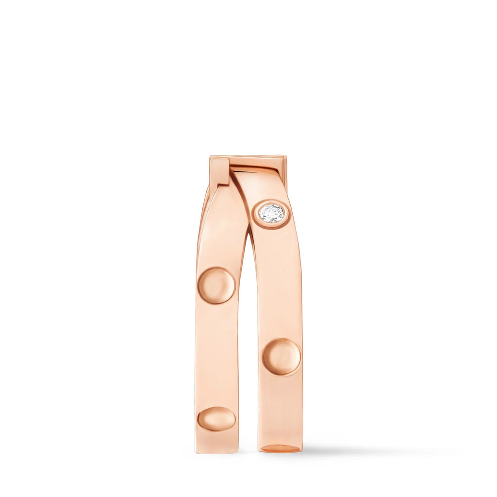 Empreinte Double Ring, Pink Gold and Diamonds