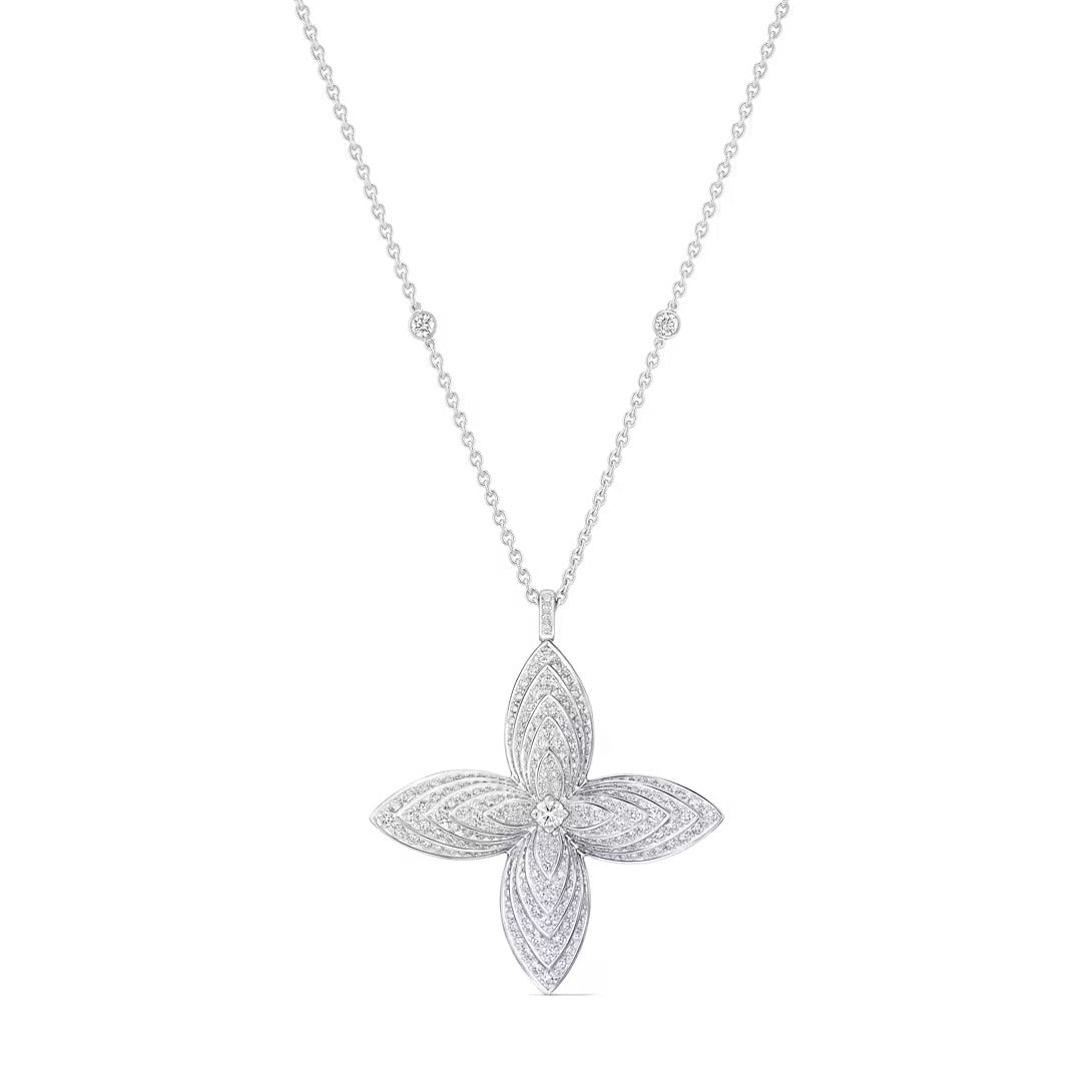 Idylle Blossom Pendant, White Gold & Diamonds