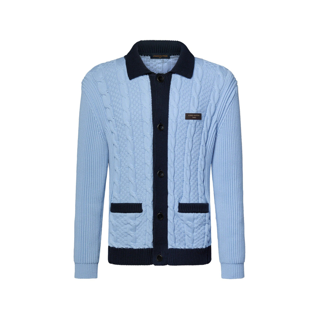 Cable-Knit Shirt Cardigan