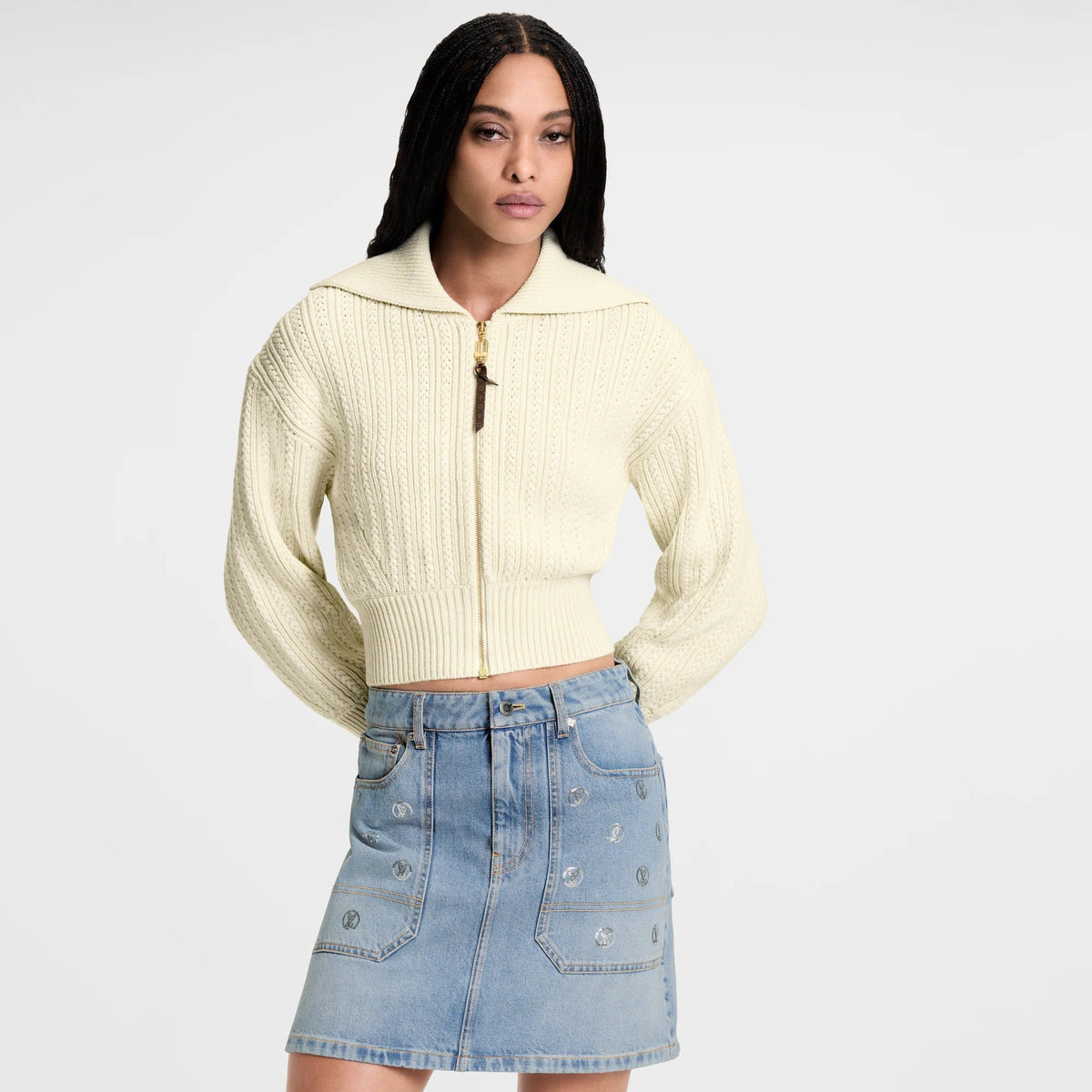 Signature Sequin Denim Mini Skirt