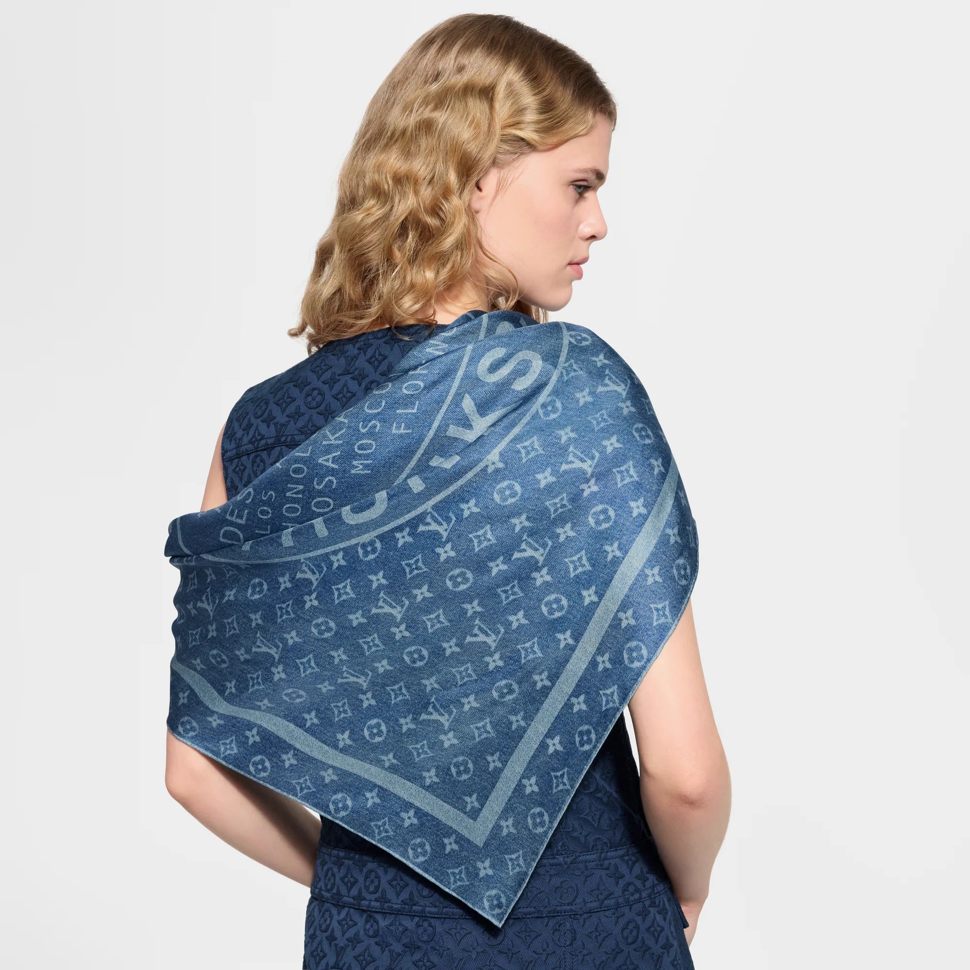 LV Denim Stamp Square 90