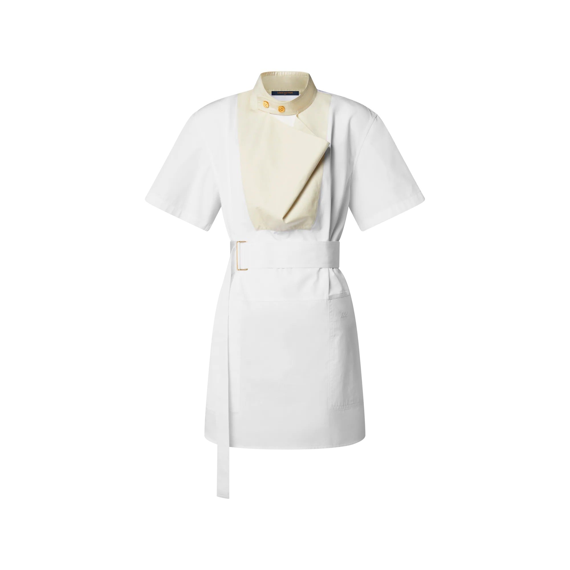 Bib Insert Belted Dress