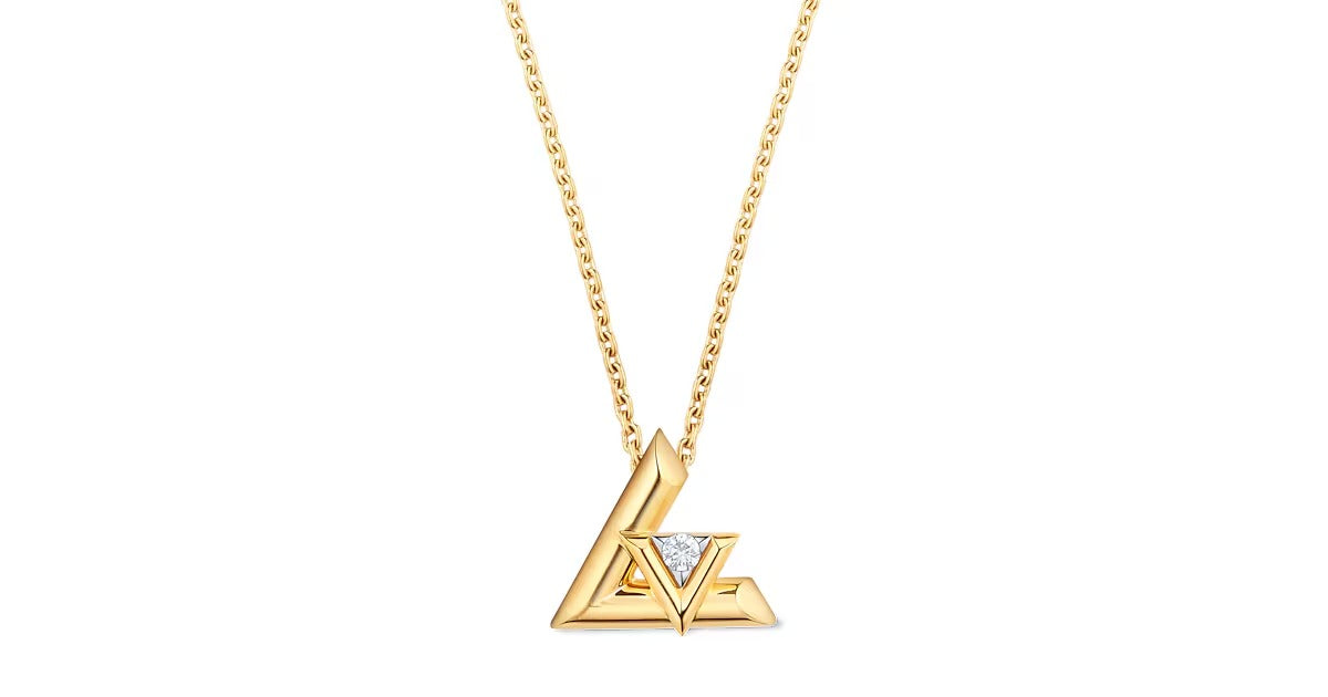 LV Volt One Large Pendant, Yellow Gold And Diamond