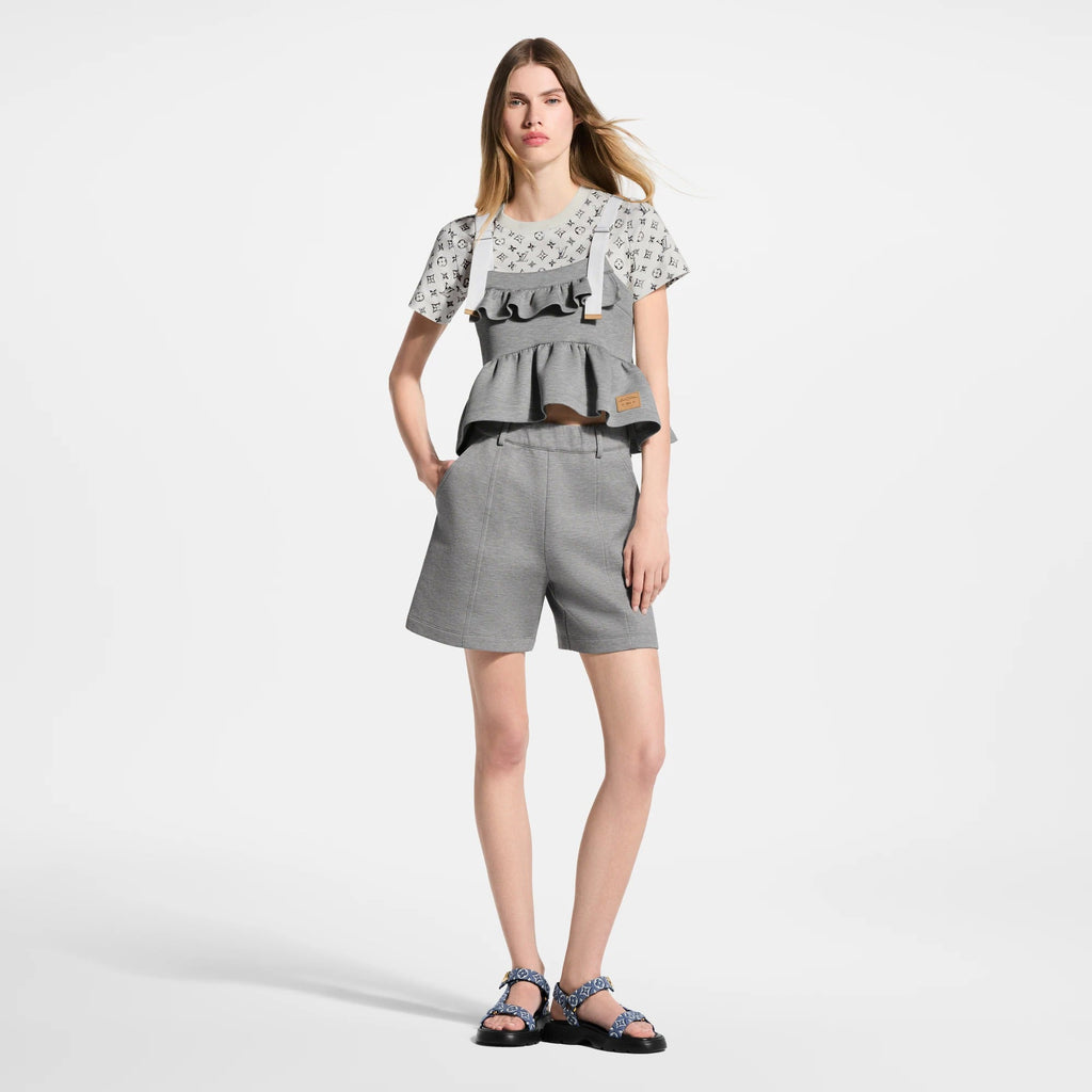 Contrast Strap Peplum Crop Top