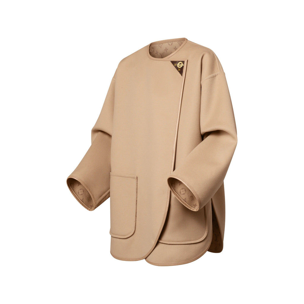 Long Double Face Toggle Detail Coat