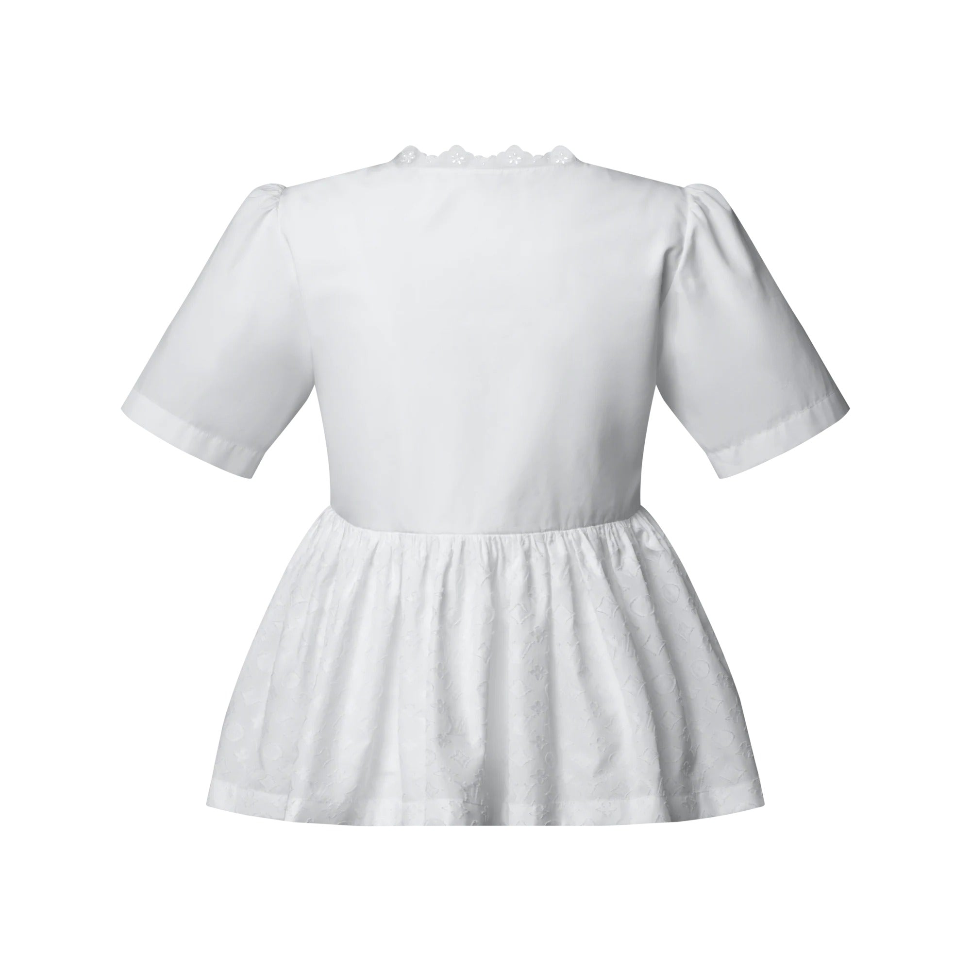 Broderie Trim Peplum Top