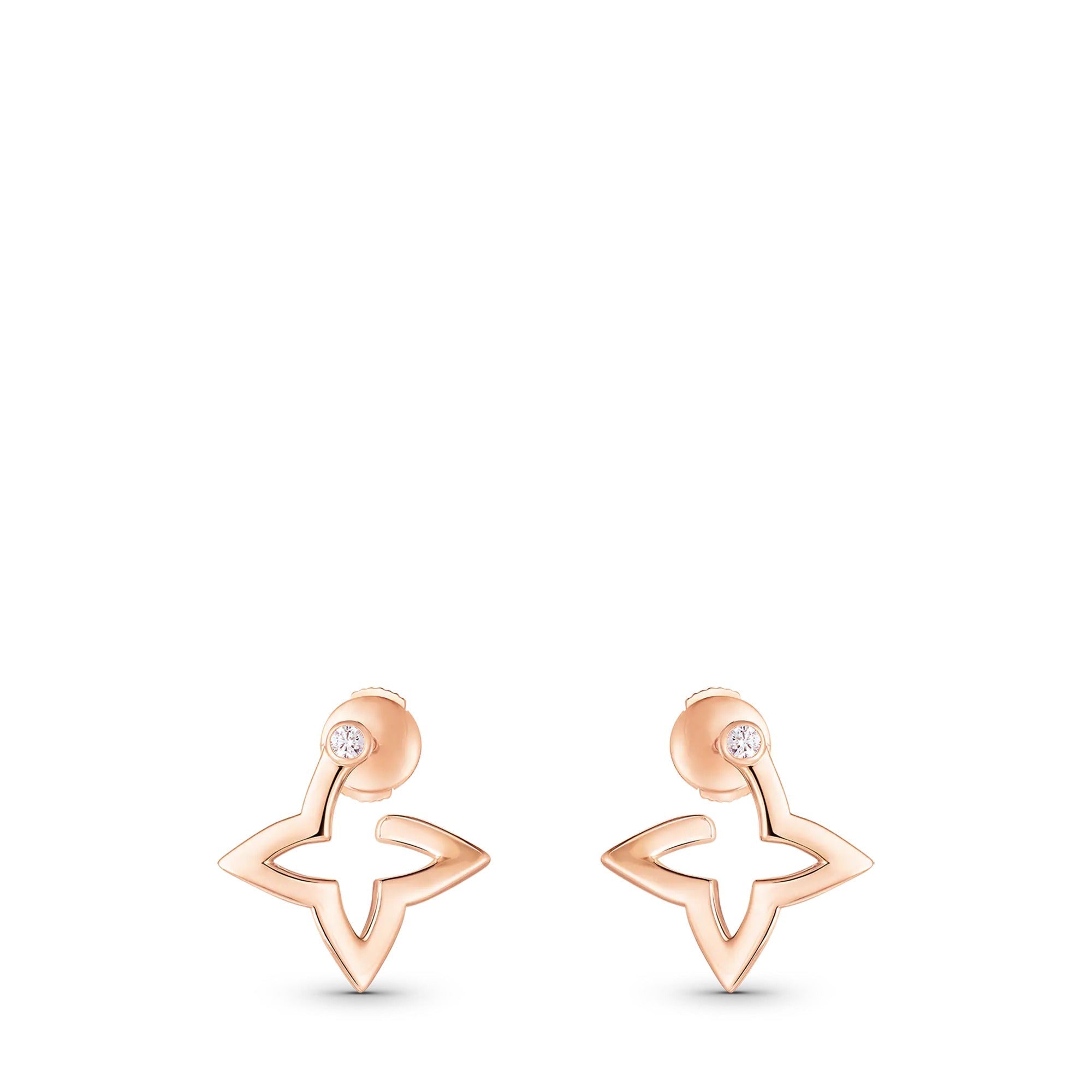 Ombre Blossom Mini Hoops, Pink Gold and Diamonds