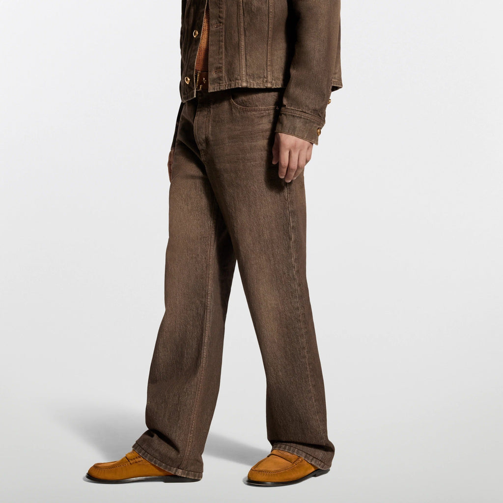 Coffee Indigo Denim Skate Pants