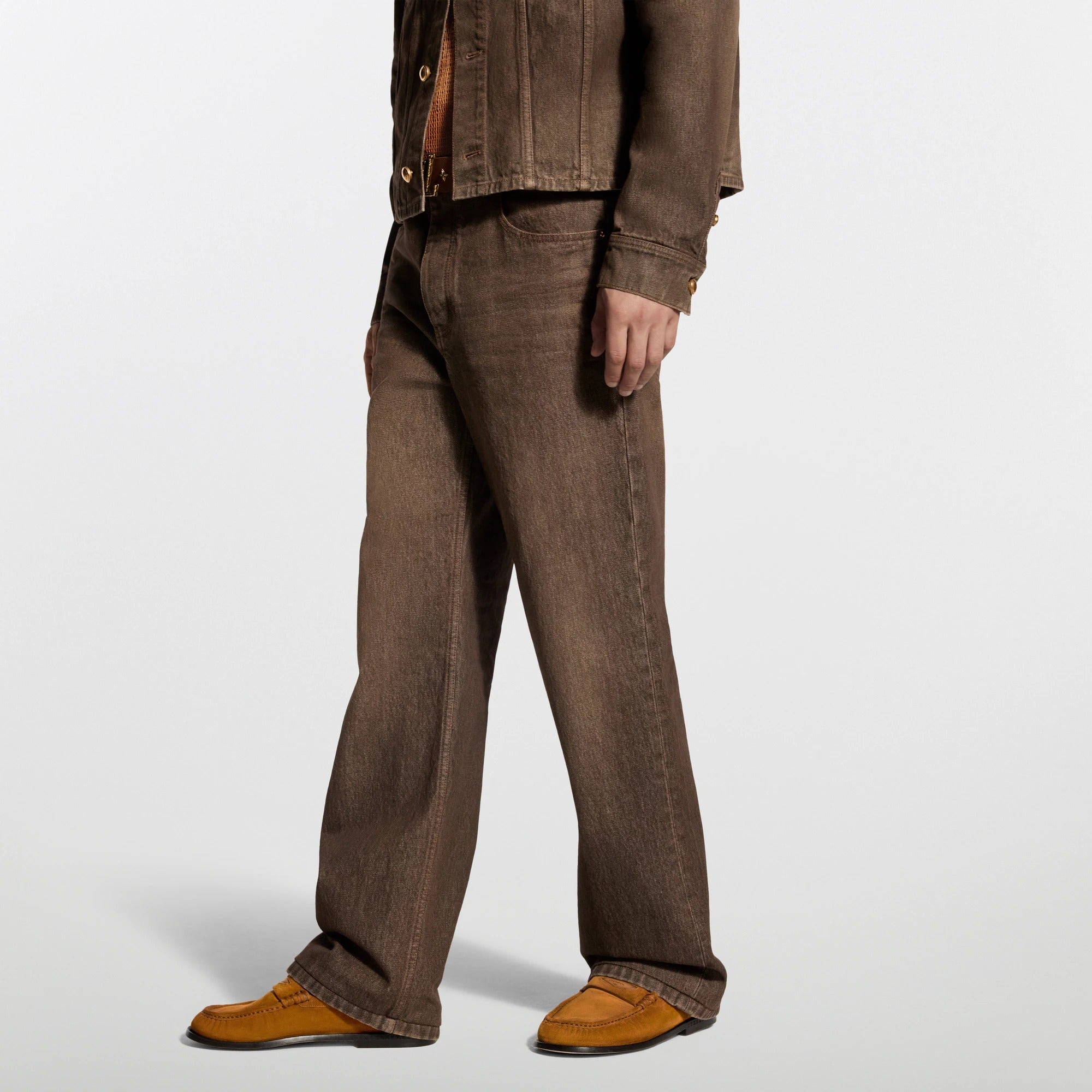 Coffee Indigo Denim Skate Pants