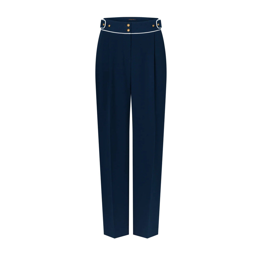 Contrast Accent Tailored Pants