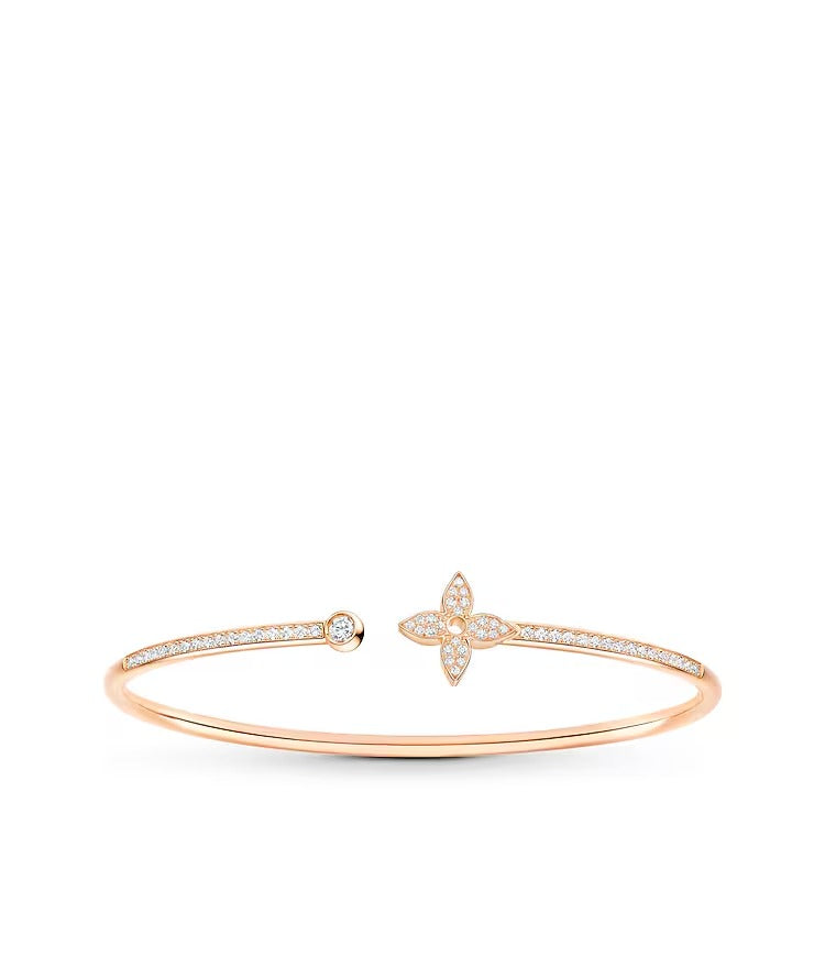 Idylle Blossom Twist Bracelet, Pink Gold And Diamonds