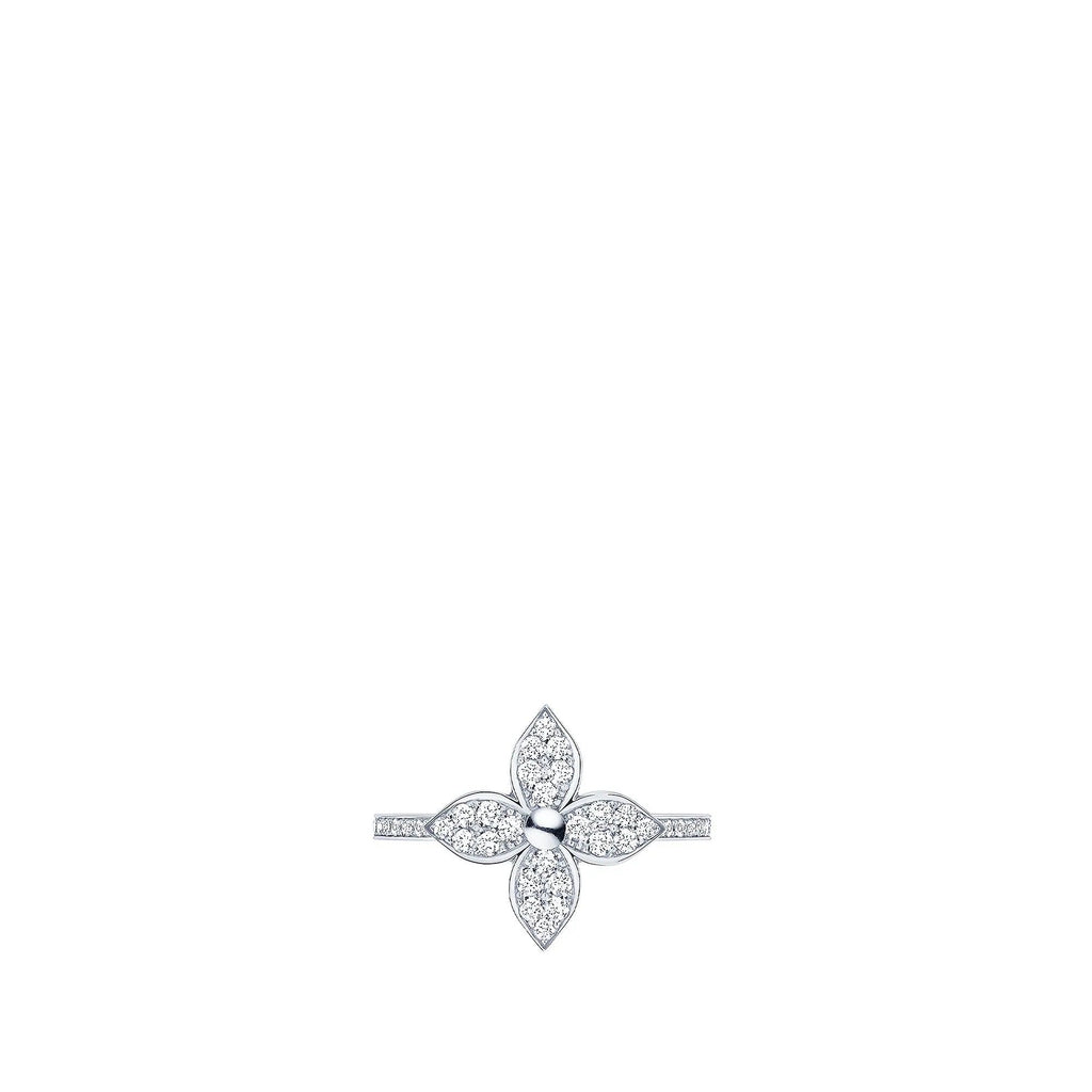 Star Blossom Ring, White Gold And Diamonds