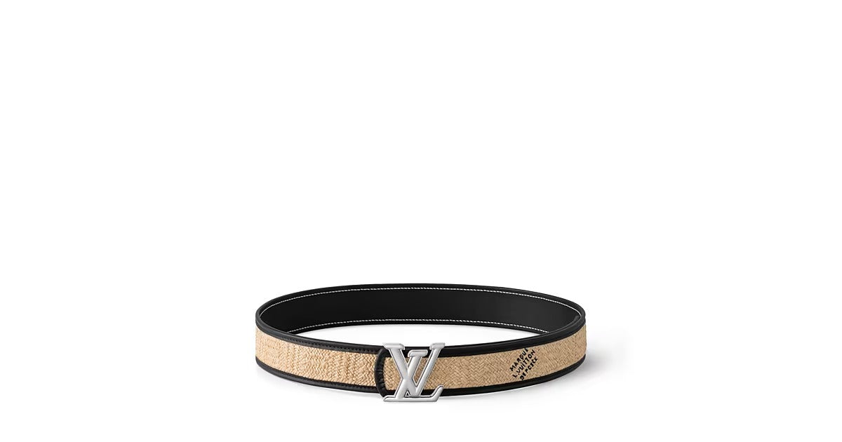 LV Dimension Raffia 40mm Reversible Belt