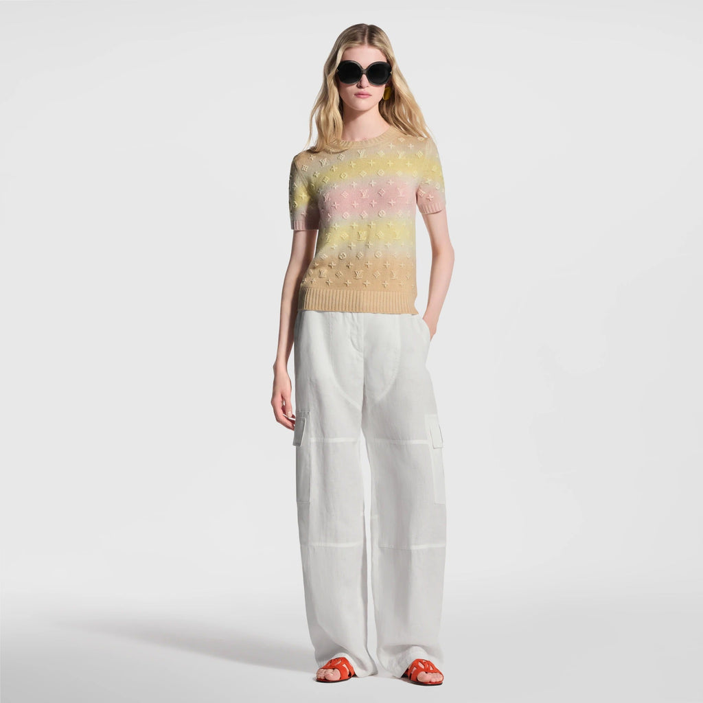 3D Monogram Tie Dye Knit Top
