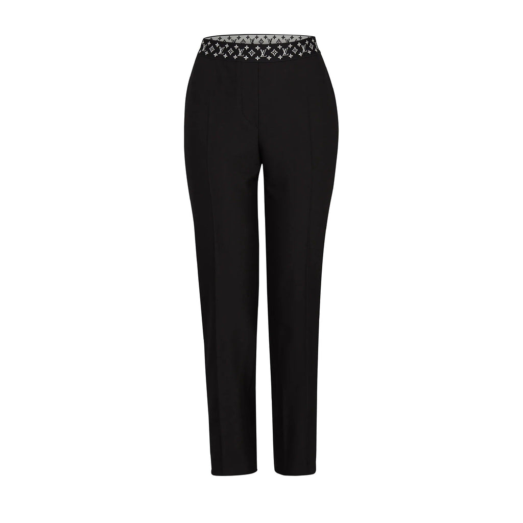 Straight Cut Pants With Monogram Elastic Belt