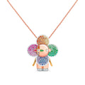 Vivienne Rainbow Pendant, 3 Golds, Diamonds & Colored Gemstones