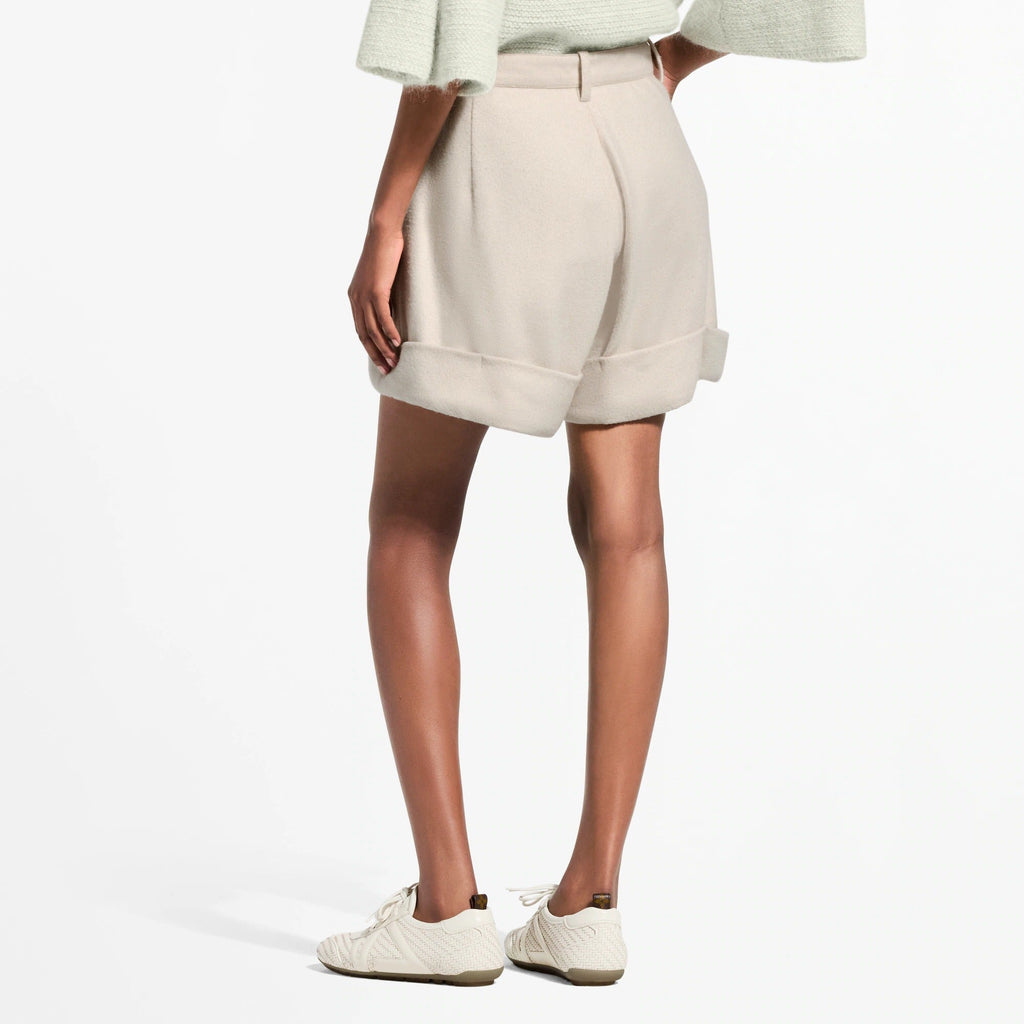 Cuffed Wool-Cashmere Shorts