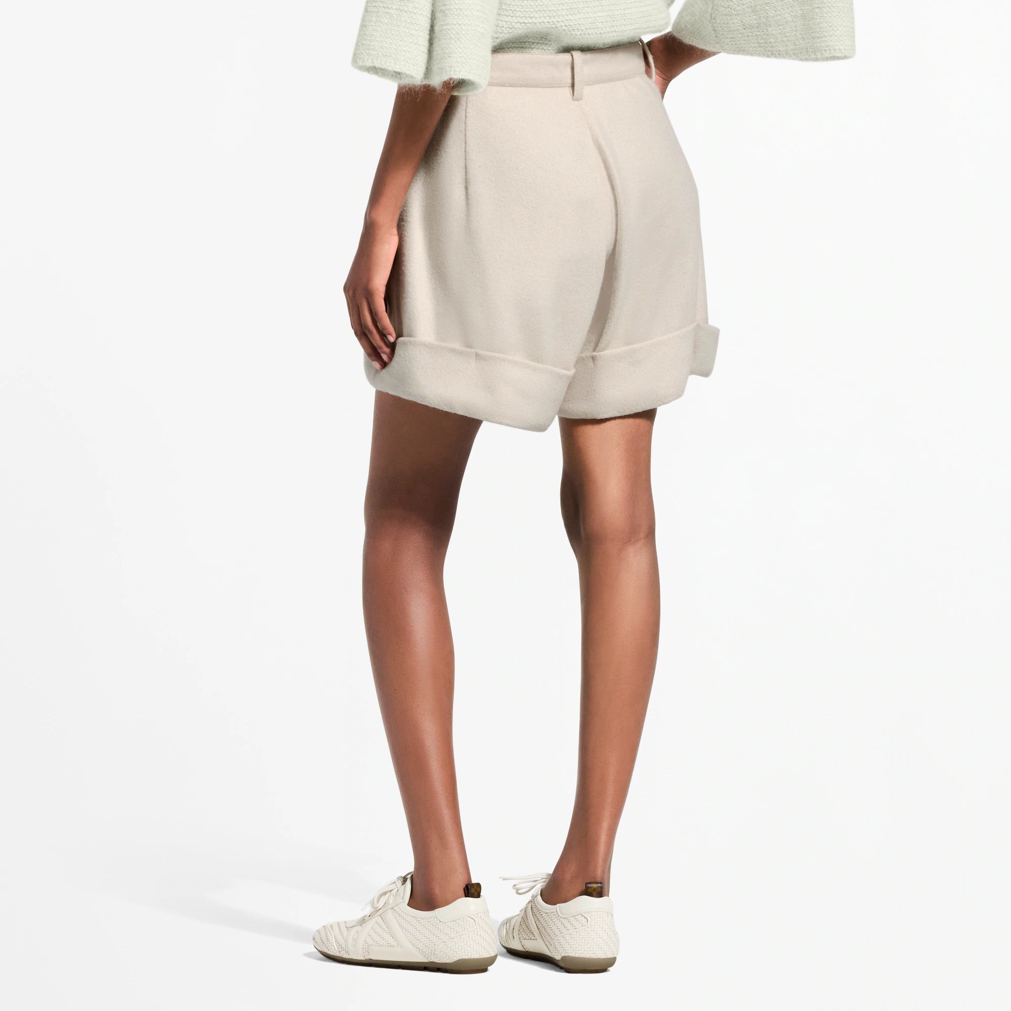 Cuffed Wool-Cashmere Shorts