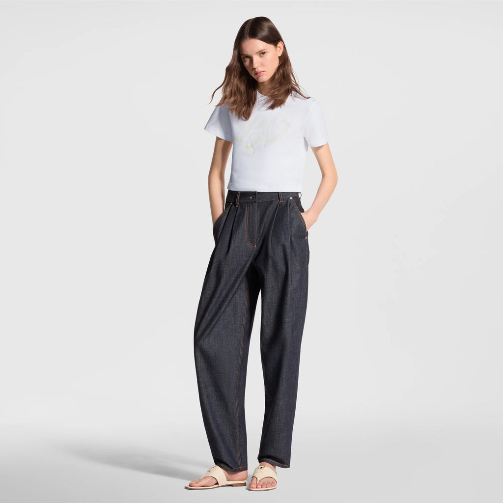 Wide-Cut Pleat Jeans