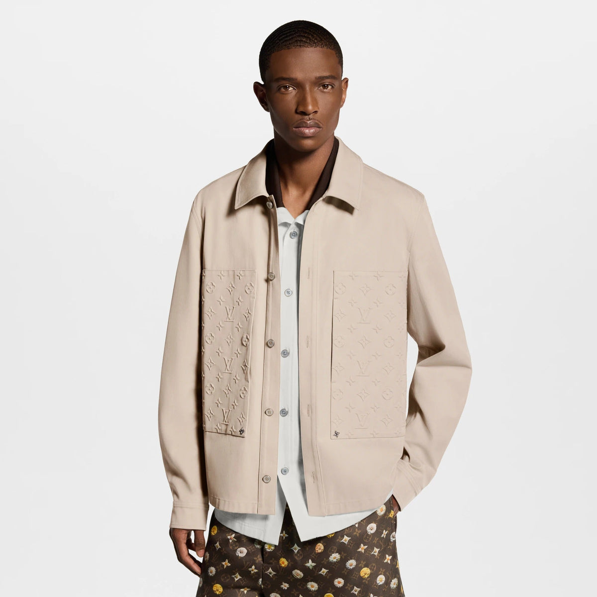 Embossed Signature Cotton Overshirt