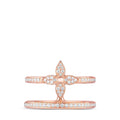 Idylle Blossom Two-Row Ring, Pink Gold And Diamonds