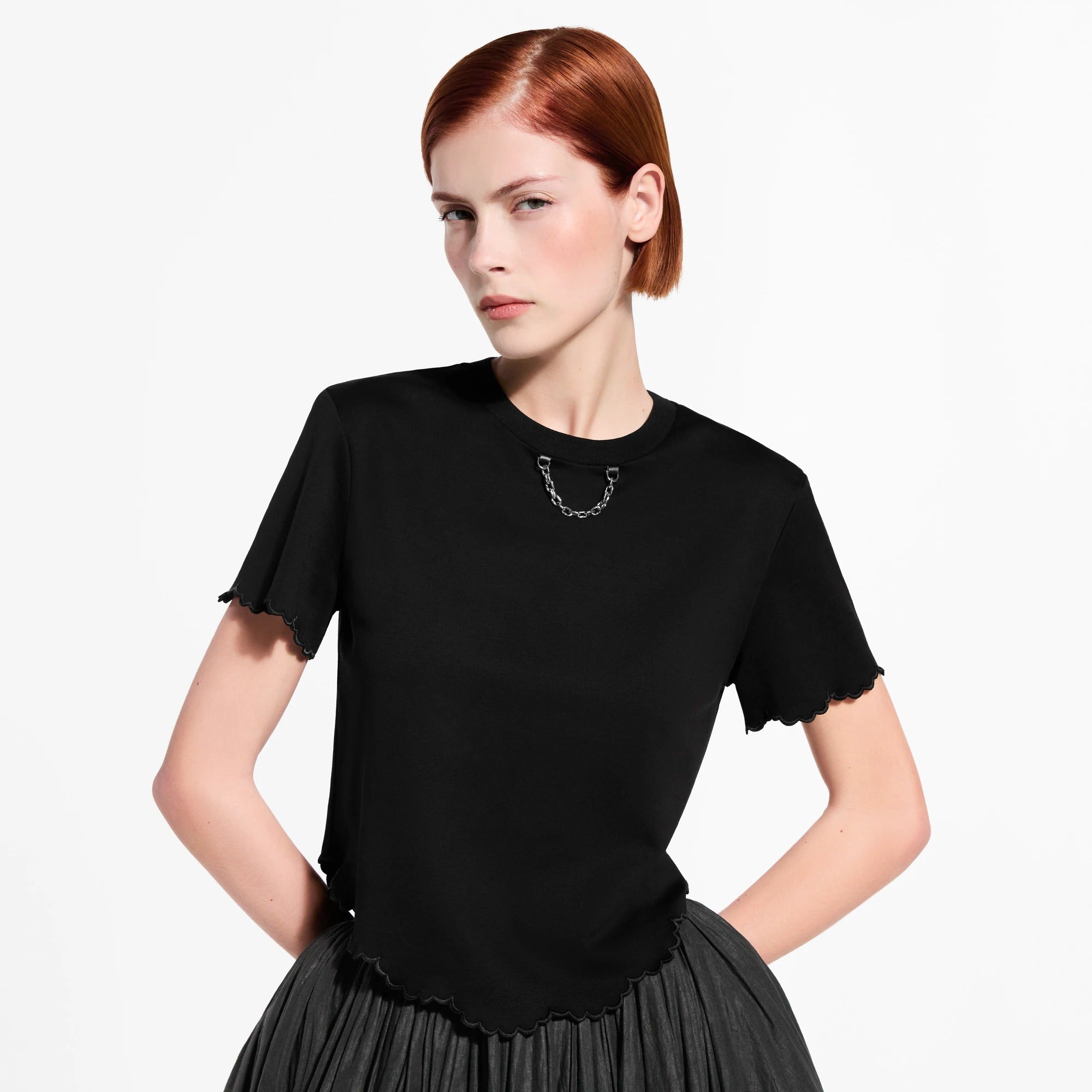 Scallop Hem Crop Top