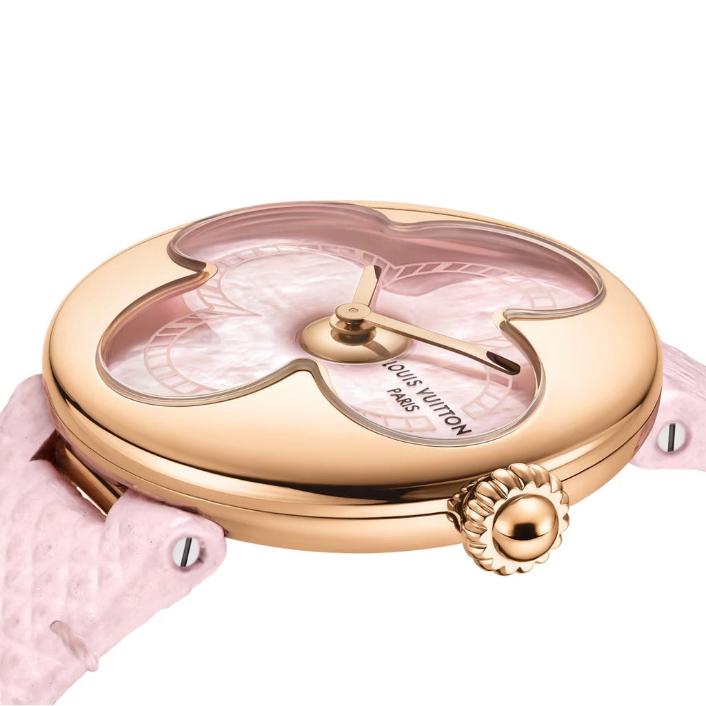 Color Blossom, Quartz, 26 MM, Rose Gold and White Mother-Of-Pearl with Pink Hues