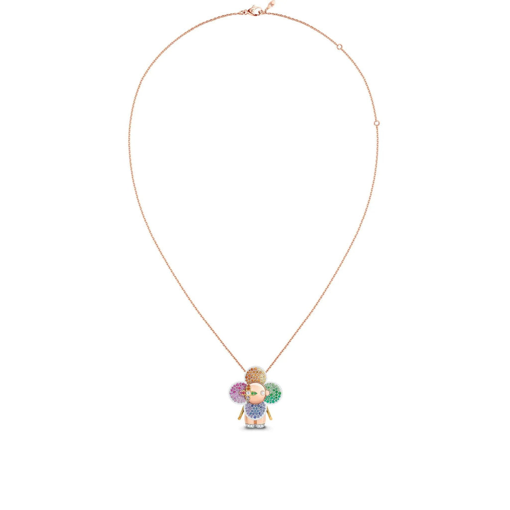 Vivienne Rainbow Pendant, 3 Golds, Diamonds & Colored Gemstones