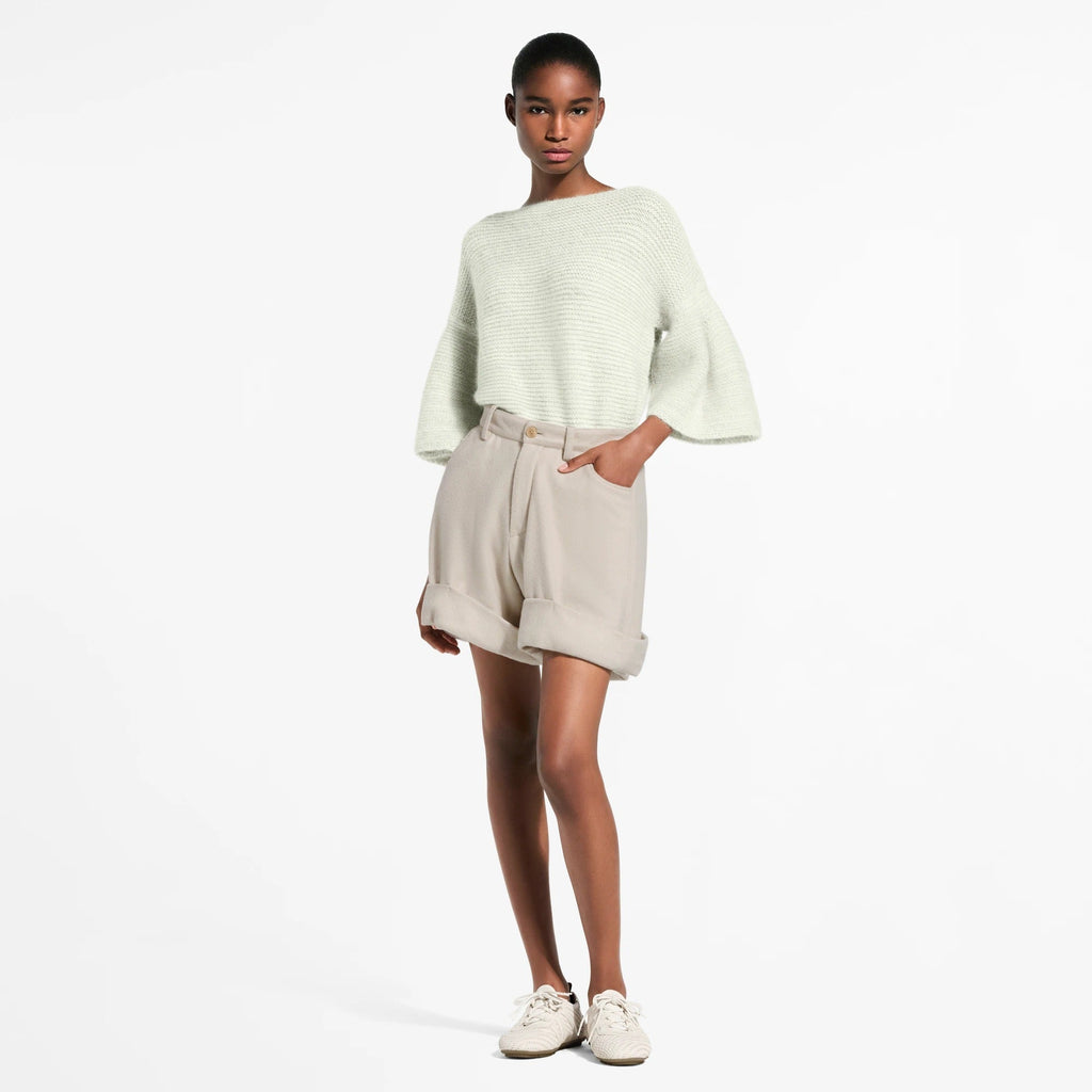 Cuffed Wool-Cashmere Shorts