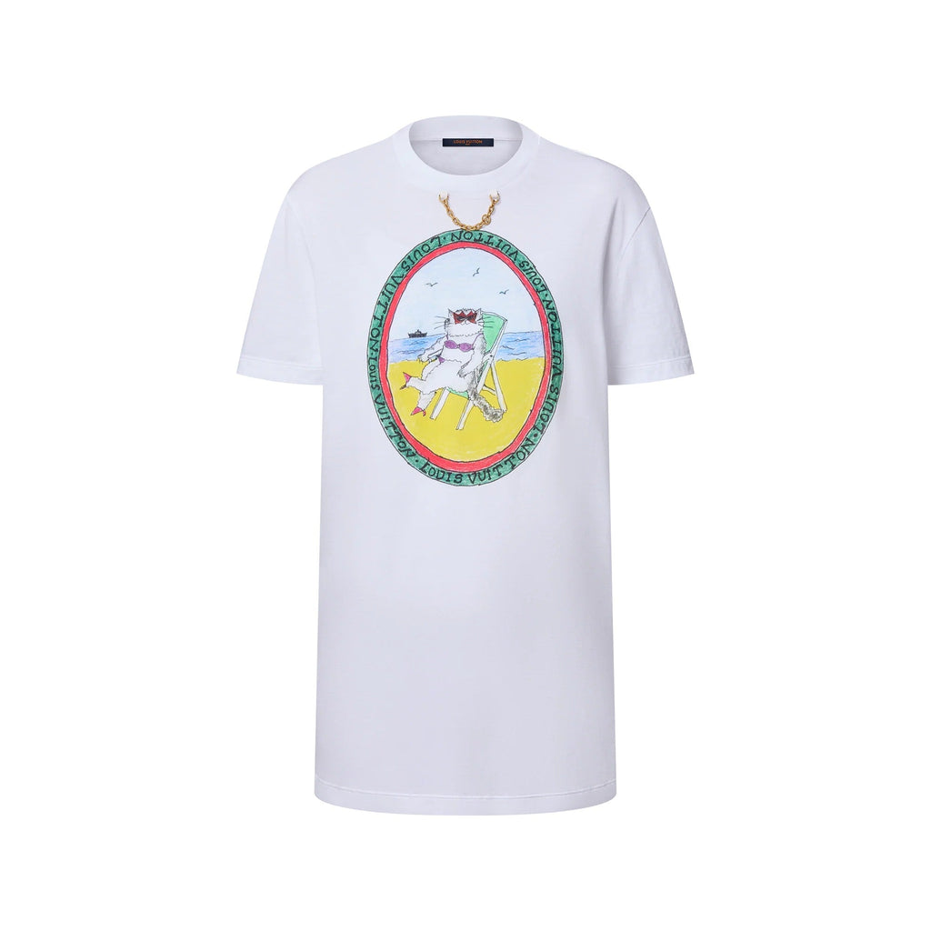 Cat Stamp T-Shirt Dress