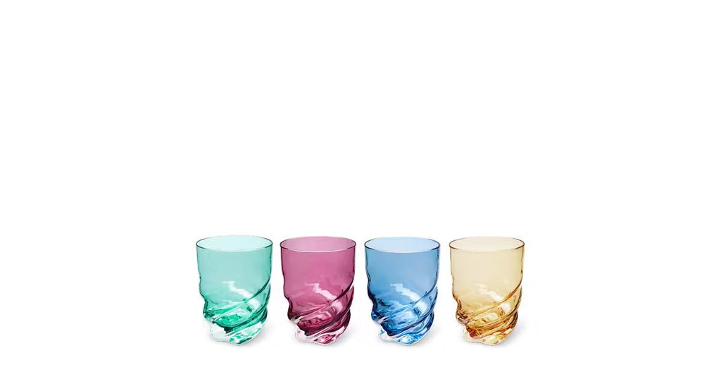 Set Of 4 Twist Glasses
