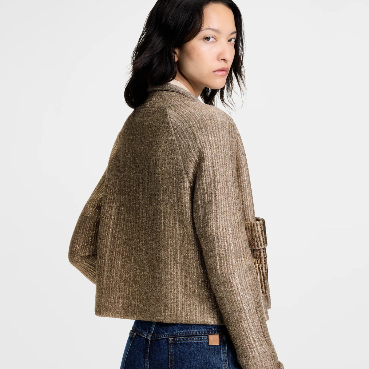 Boxy Glitter Knit Cardigan