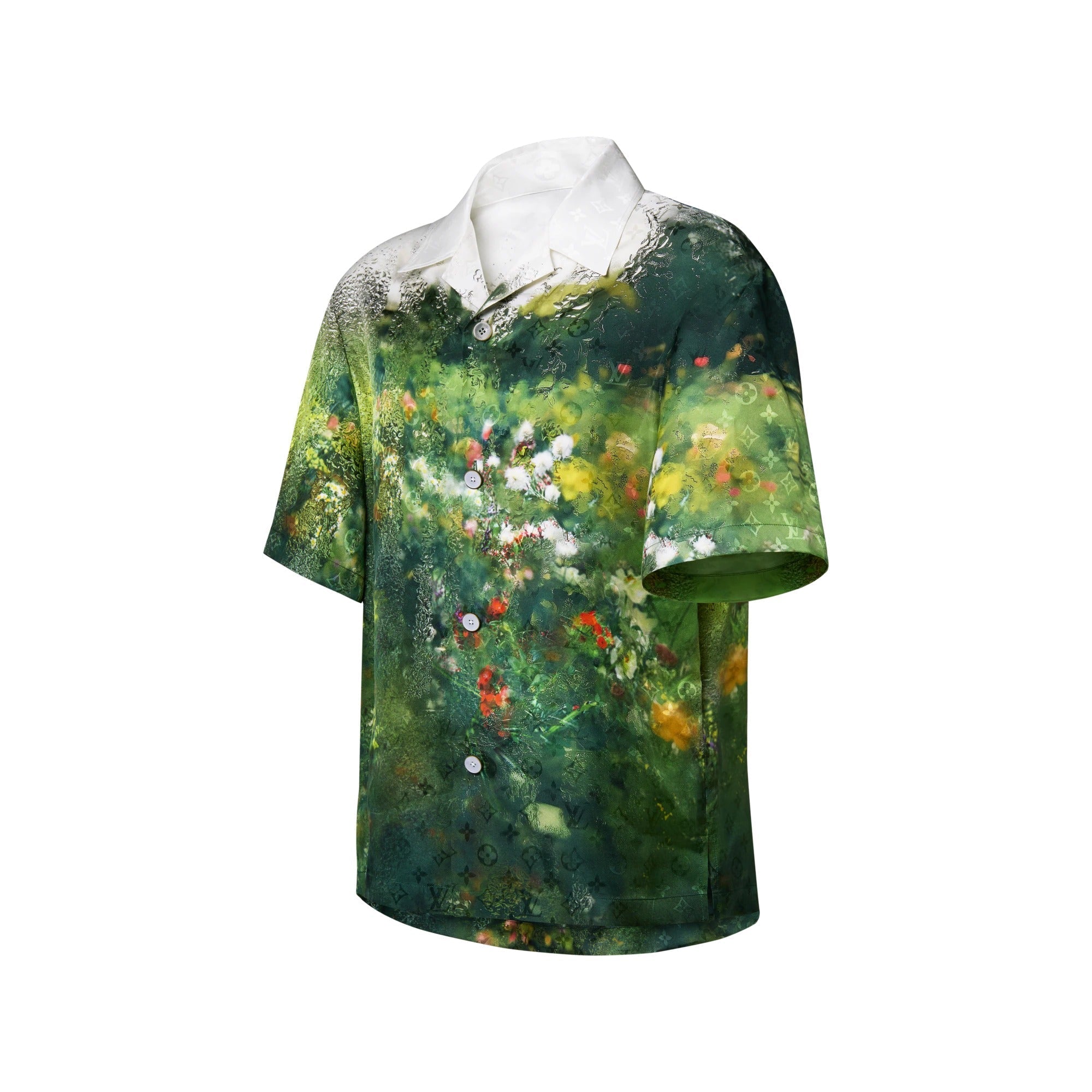 Monogram Silk Short-Sleeved Shirt