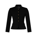 Leather Accent Fitted Jacket