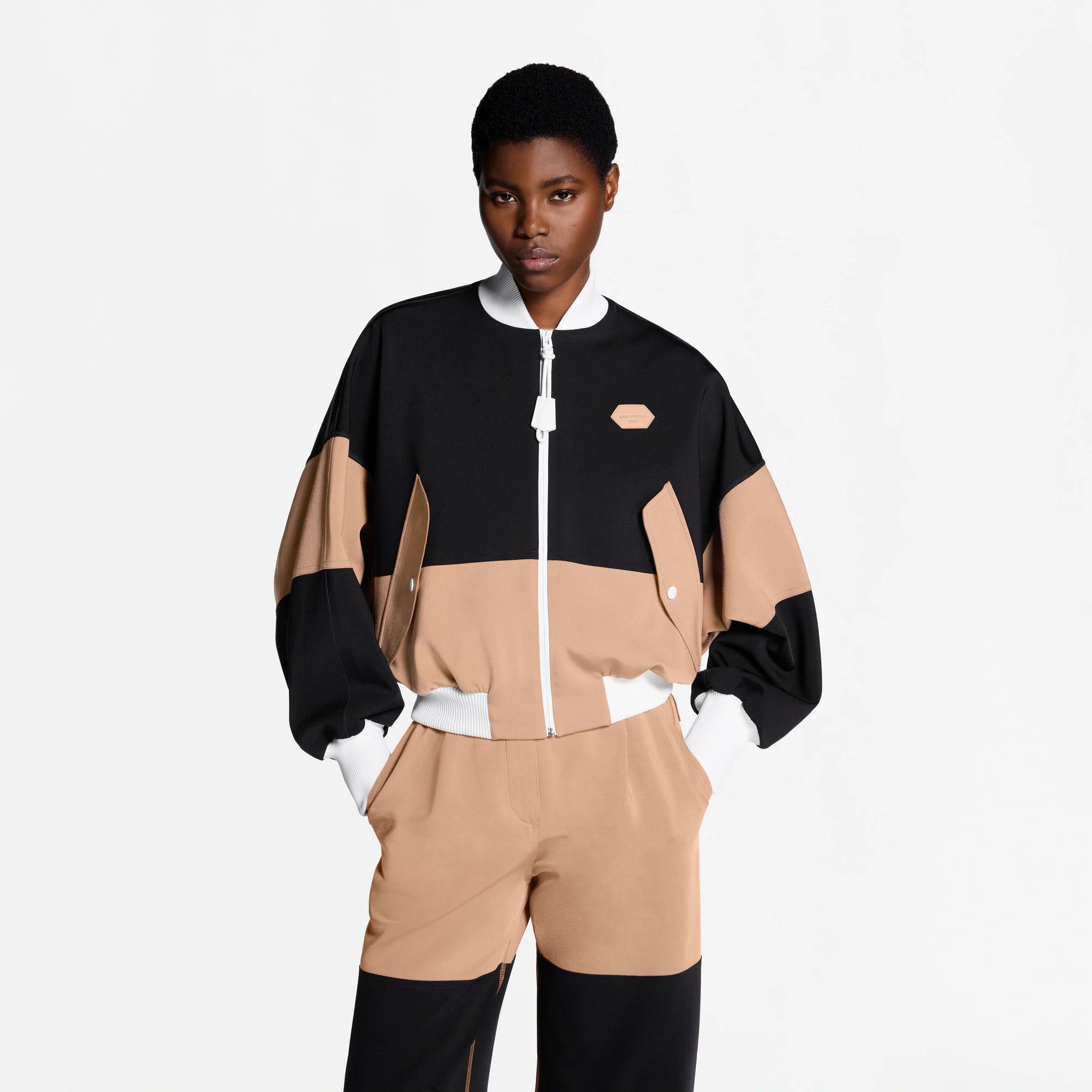 Color-Blocked Bomber Jacket