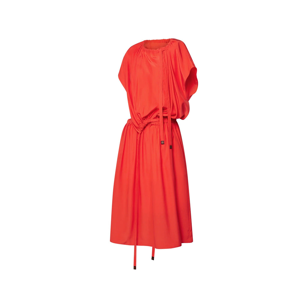 Washed Silk Drawstring Dress