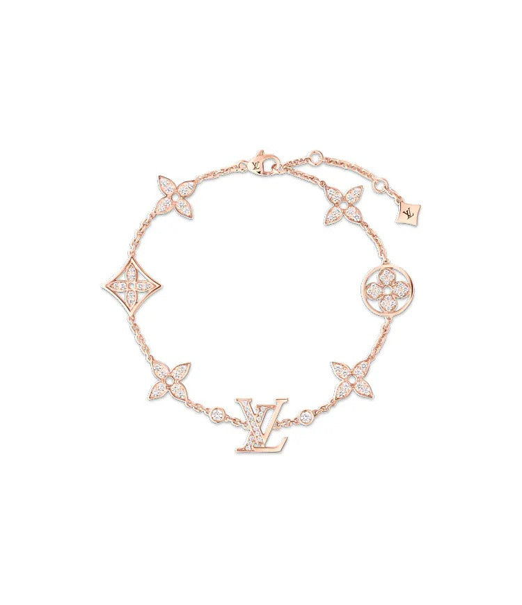Idylle Blossom Multi-Motif Bracelet, Pink Gold and Diamonds