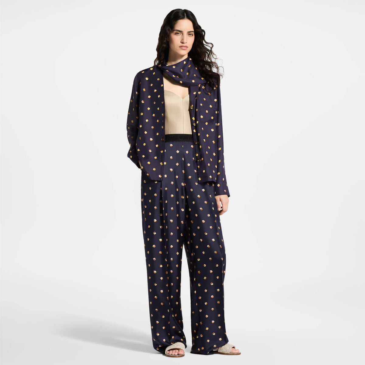 LV Cube Tailored Wide-Leg Pants