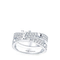 Empreinte Double Ring, White Gold and Diamonds