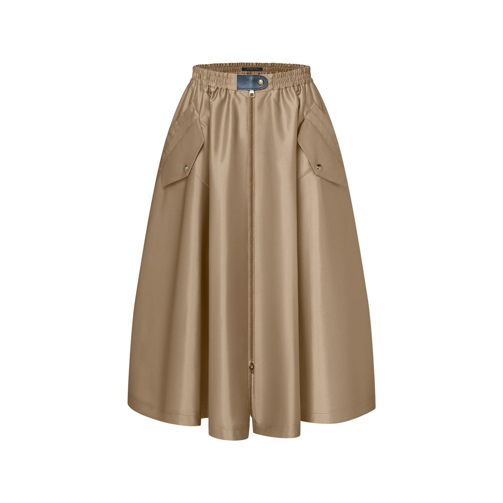 Flap Pocket Flared Skirt