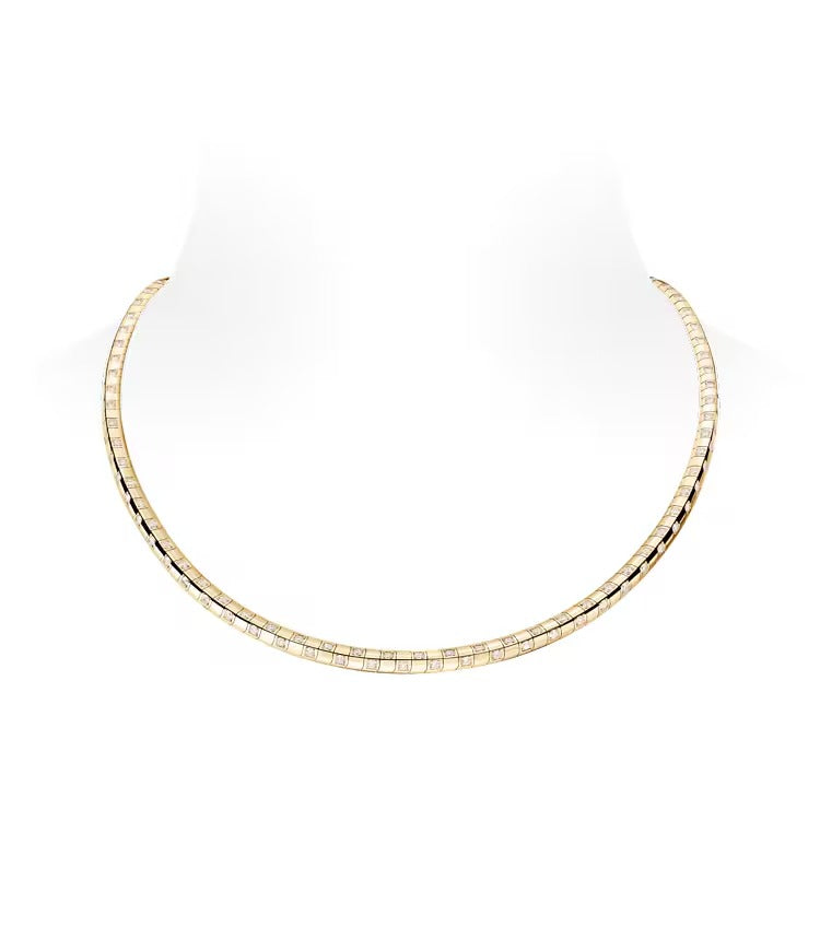Le Damier de Louis Vuitton Medium Necklace, Yellow Gold and Diamonds - Long