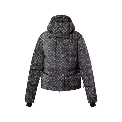 Denim-Effect Monogram Ski Jacket