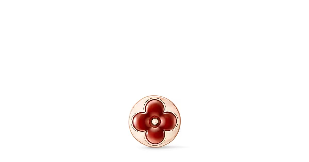 Color Blossom BB Sun Ear Stud, Pink Gold and Cornelian - Per Unit