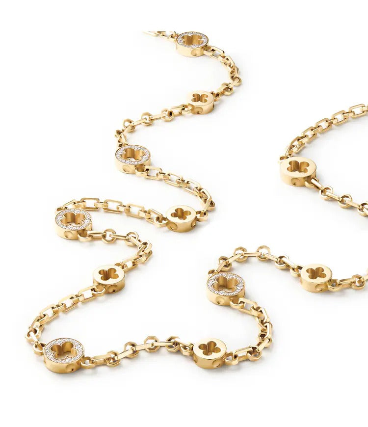 Empreinte Transformable Long Necklace, Yellow Gold and Diamonds
