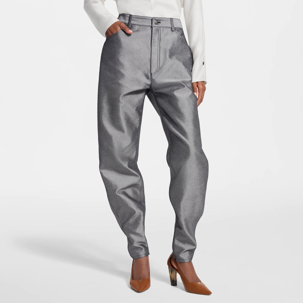 Silver Denim Balloon Jeans