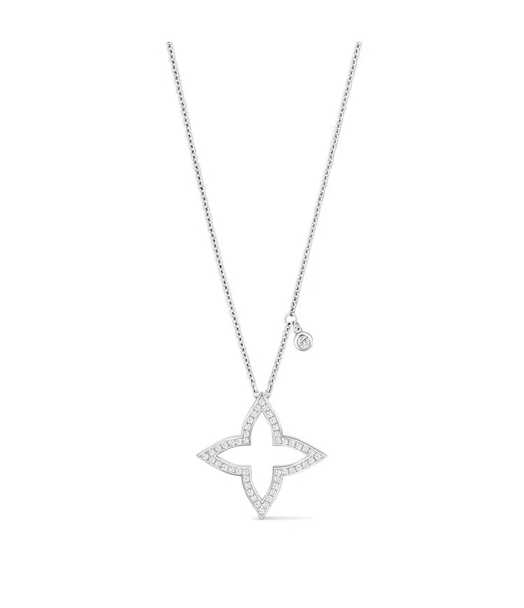 Ombre Blossom Pendant, White Gold and Diamonds