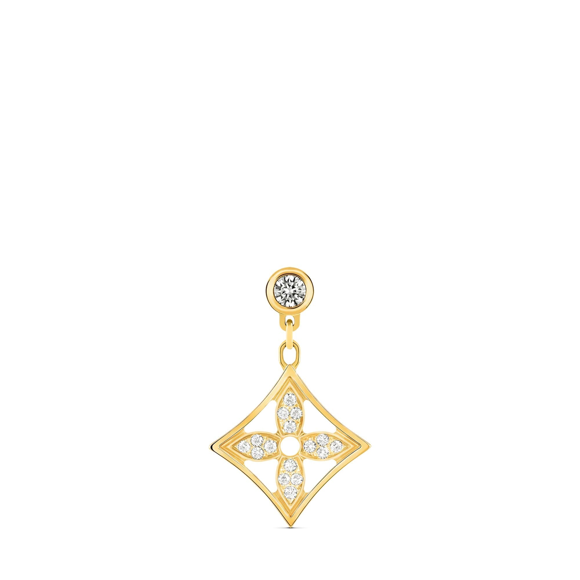Idylle Blossom Ear Stud, Yellow Gold And Diamonds - Per Unit