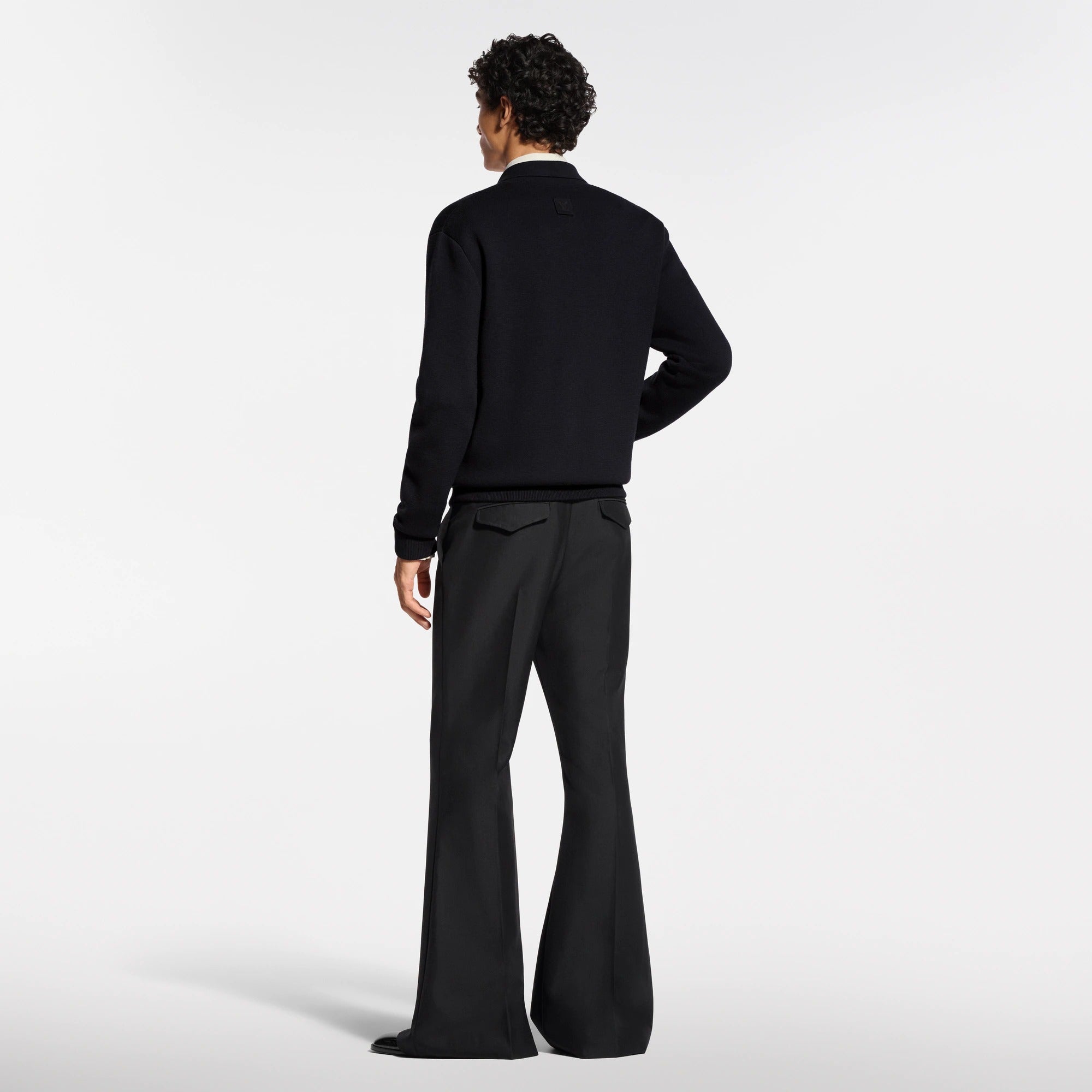 Knit Blouson With Leather Details
