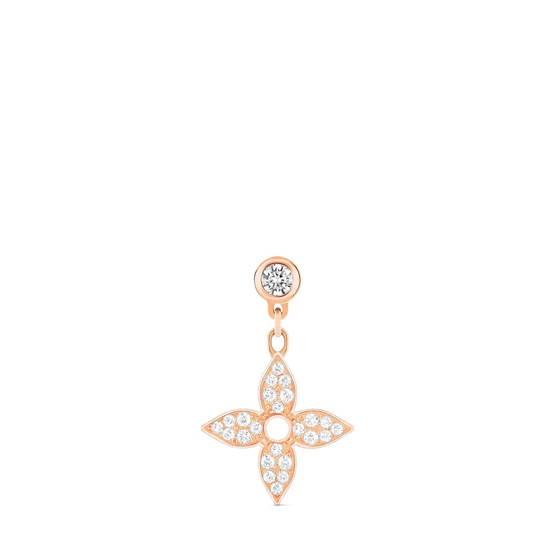 Idylle Blossom Ear Stud, Pink Gold And Diamonds - Per Unit