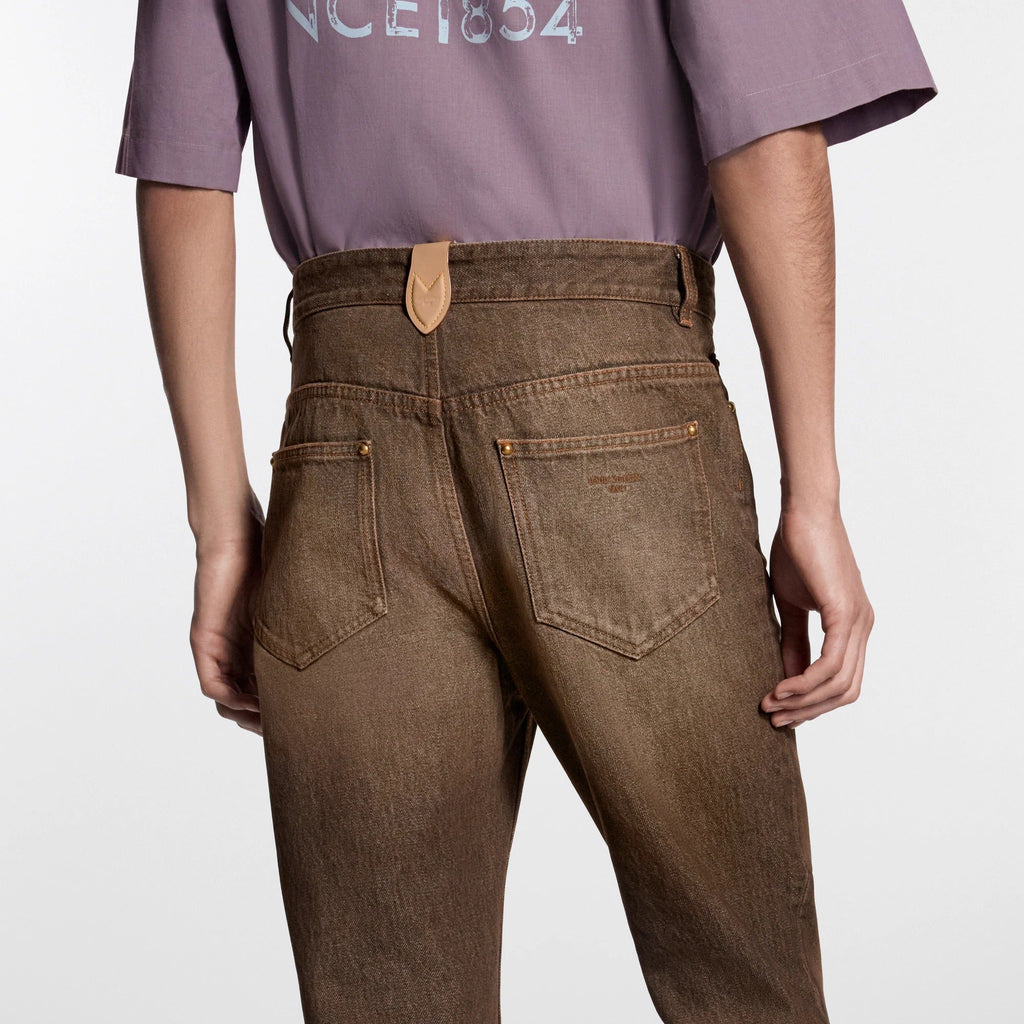 Coffee Indigo Denim Bootcut Pants